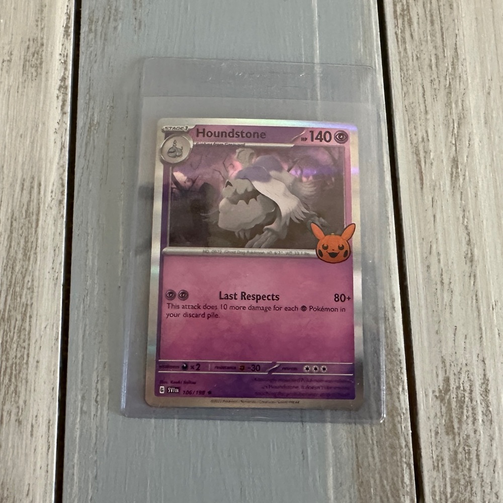 NEW! Pokemon Houndstone Holo Trick or Trade Halloween 2023 Trading Card 106/198